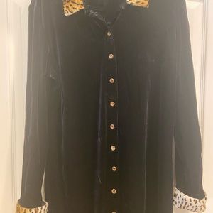 Black Velvet w/animal print accent dress